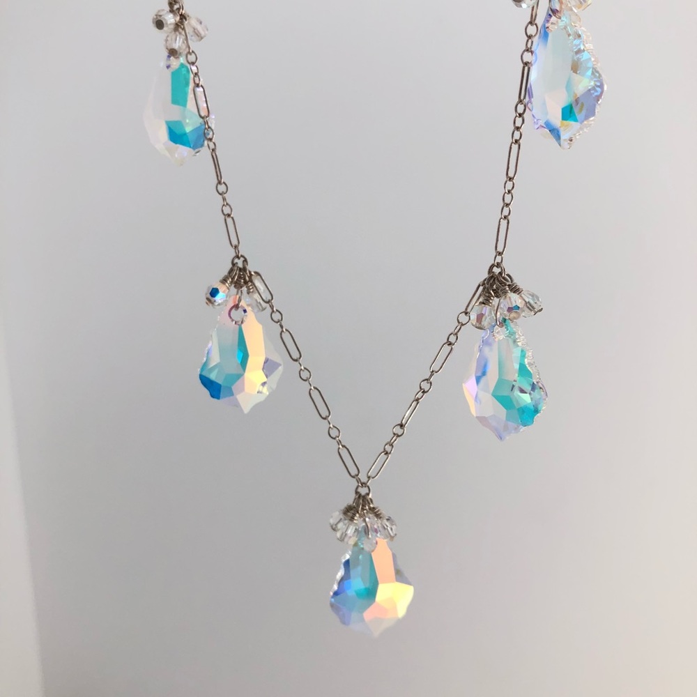 Crystal chandelier drop necklace